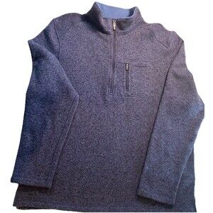 Woolrich Men's Knit Pullover Jacket 1/2 Zip Long Sleeves Size XXL Blue Heather